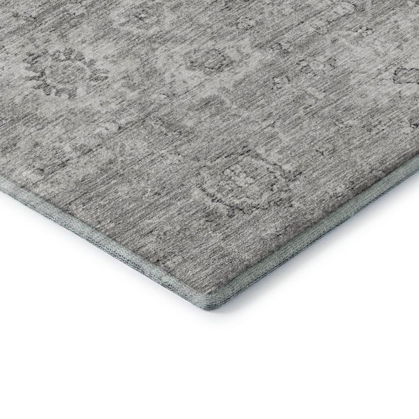 Mayfield Premium Machine Washable Abstract AMF1089 Gray 10 ft. x 14 ft. Area Rug