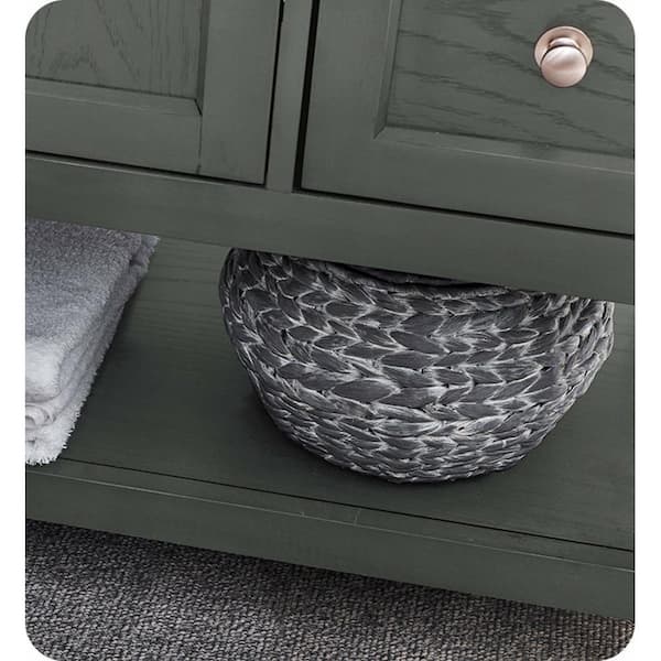 Manchester 40 in. Single Sink Shaker-Style Gray Wood Veneer Bath Vanity with White Quartz Top and Integrated Sink