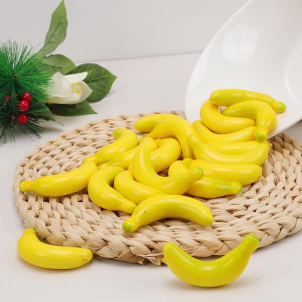 25pcs Artificial Yellow Banana Indoor Outdoor Realistic Fruit