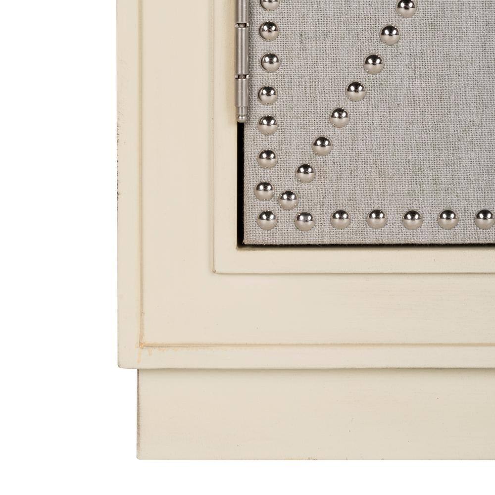 Erin Beige and Gray 2-Door Chest with Nailheads