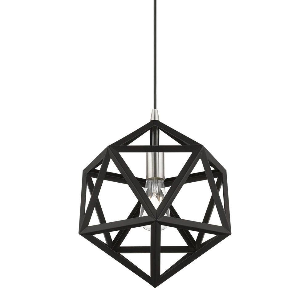 Black and Brushed Nickel Geometric Mini Pendant Light