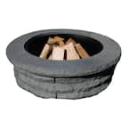 Ledgestone 47 in. x 14 in. Round Concrete Wood Fuel Fire Pit Ring Kit Gray