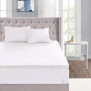 3 in. Memory Foam Mattress Topper with Removable Cover - Queen Size