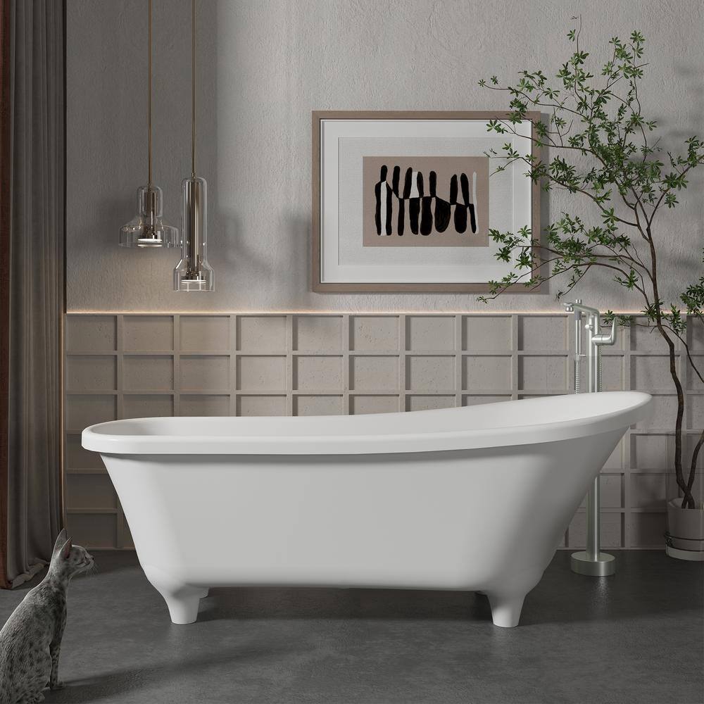 Brushed Nickel Freestanding Bathtub Faucet with Handshower