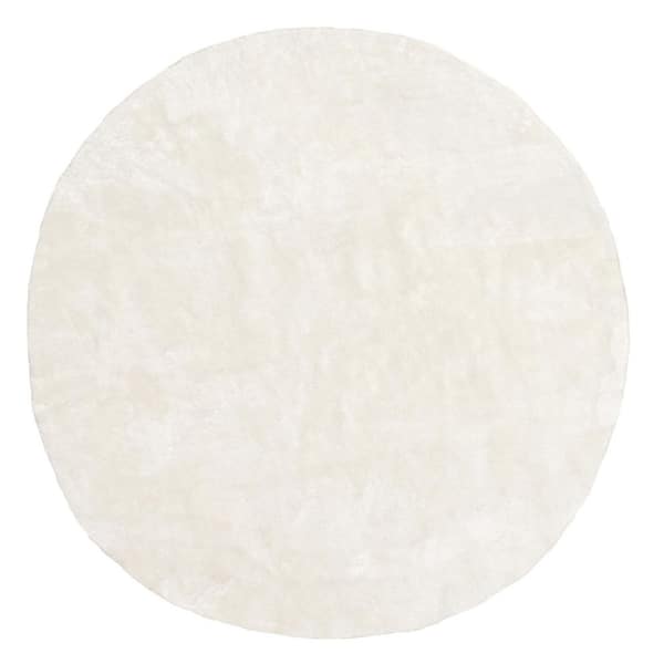 nuLOOM Loni Solid Machine Washable Shag White 4 ft. x 4 ft. Area Rug