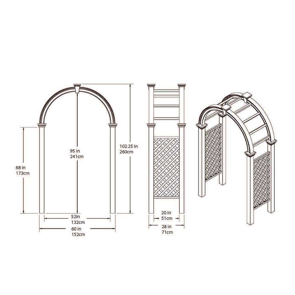 Nantucket Legacy White Vinyl Garden Arbor