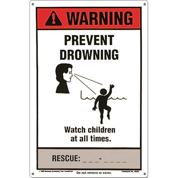 Poolmaster Sign for Residential or Commercial Swimming Pools, NSPF Prevent Drowning