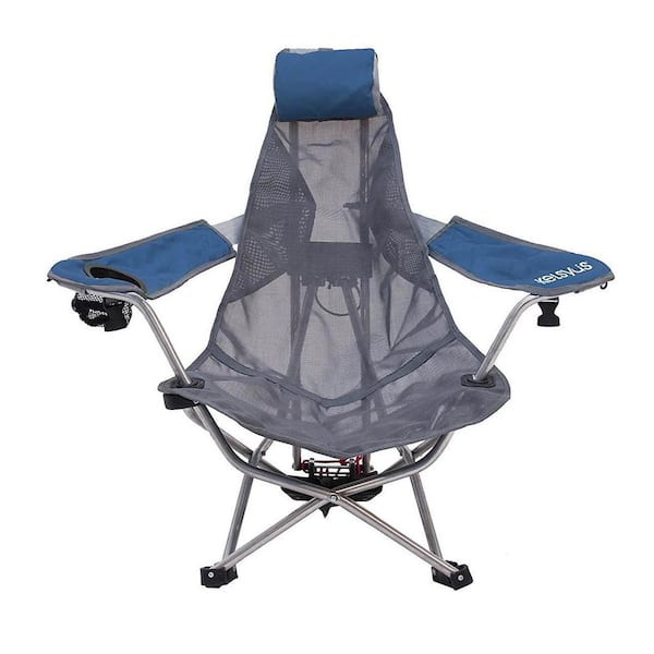 Kelsyus Mesh Folding Backpack Beach Chair with Headrest in Blue (3-Pack) 3  x 6038831 - The Home Depot