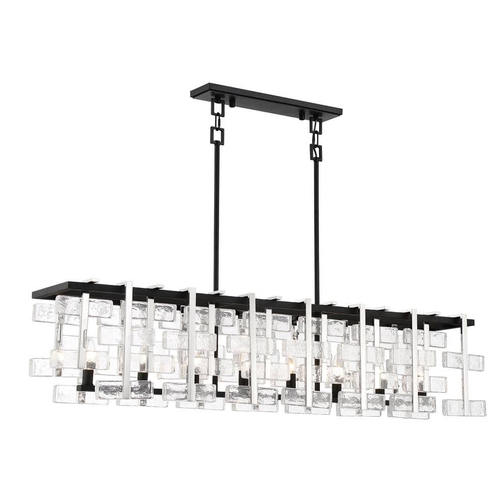 Painesdale 8-Light Sand Black and Polished Nickel Island Chandelier with Clear Pressed Glass Accents price history on PriceWatchPro