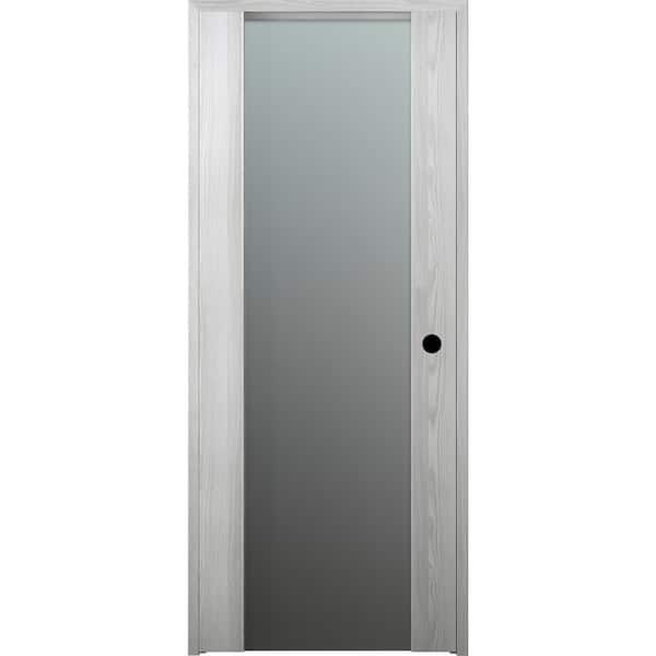 Belldinni Vona 202 18in.x 96in. Right-hand Frosted Glass Solid Composite Core Ribeira Ash Wood Single Prehung Interior Door
