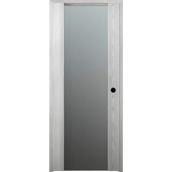 Belldinni Vona 202 28in.x 96in. Right-hand Frosted Glass Solid Composite Core Ribeira Ash Wood Single Prehung Interior Door