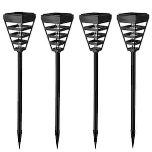 3000K 200 Lumens Black Integrated LED Weather Resistant Outdoor Solar Path Lights (4-Pack)