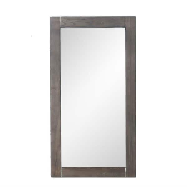 Unbranded 13 in. W x 26 in. H Framed Rectangular Bathroom Vanity Mirror in Weathered Gray
