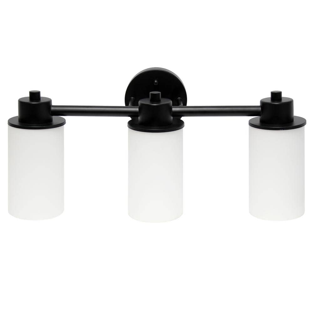 Lalia Home 6.50 in. 3Light Black and Opaque White Metal and Glass