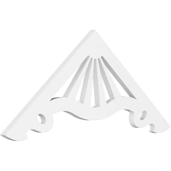 Ekena Millwork 1 in. x 36 in. x 15 in. (10/12) Pitch Marshall Gable Pediment Architectural Grade PVC Moulding