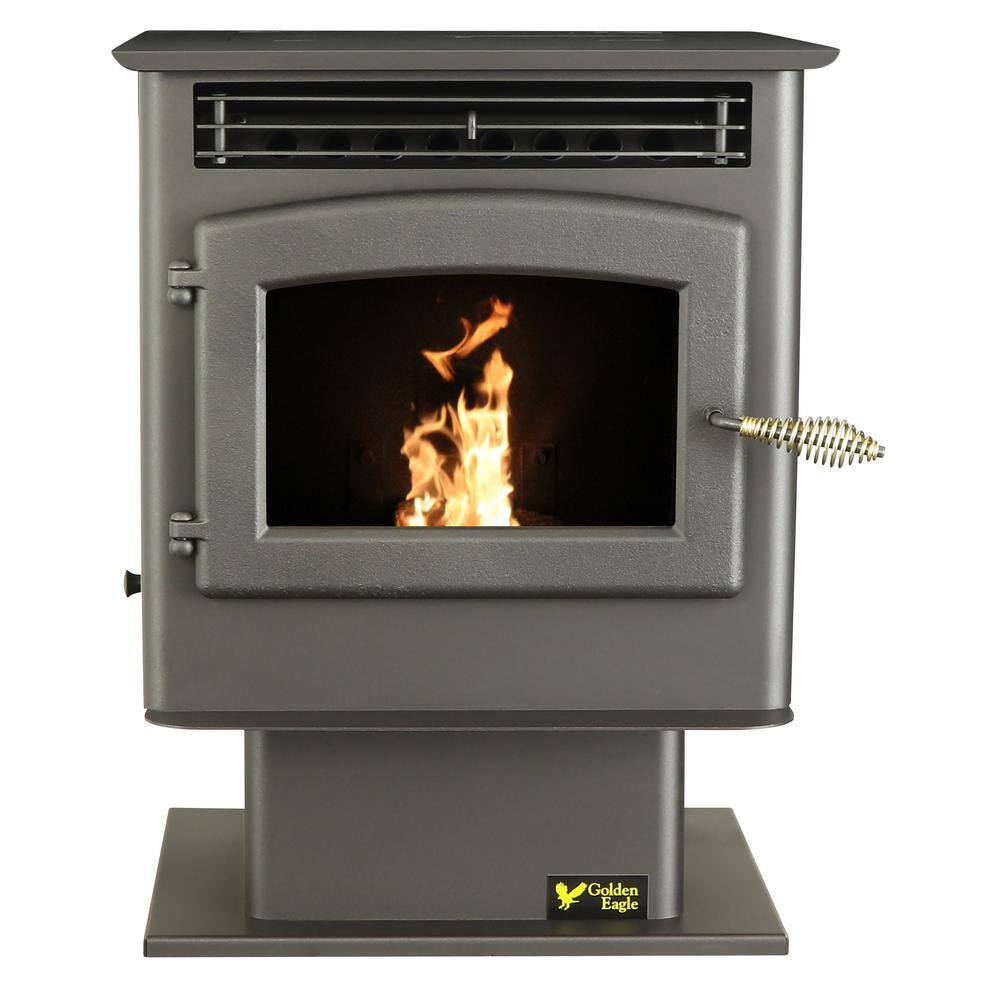 Black Steel Freestanding Pellet Stove with Blower