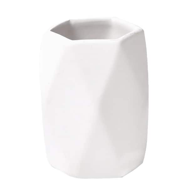 EVIDECO French home goods Diamond Bath Tumbler Cup Holder or Toothbrush Holder White