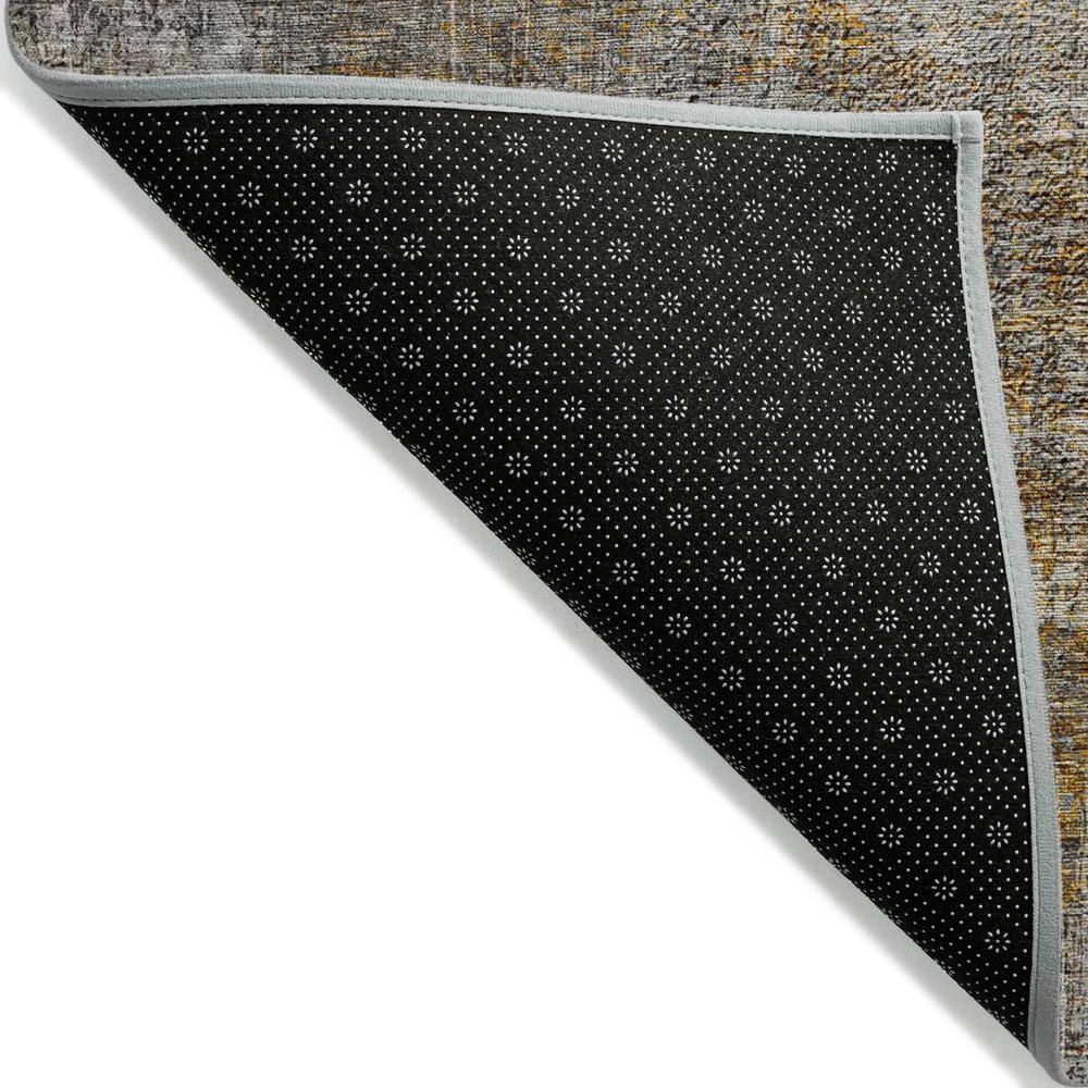 Gray and Gold Synthetic Flat Woven 8' x 10' Area Rug