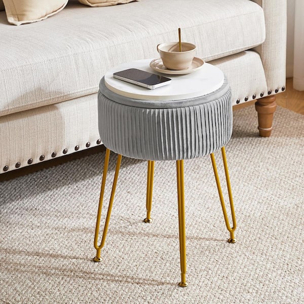grey crushed velvet dressing table stool Crushed Velvet Buttoned Dressing Table Stool, Silver Grey