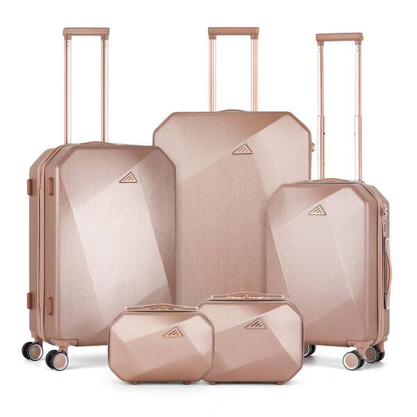 kensie gemstone spinner luggage with tsa lock rose gold 3 piece set pink rose gold