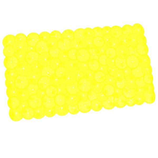 SlipX Solutions 17 in. x 30 in. Twist of Citrus Bath Mat in Lemon