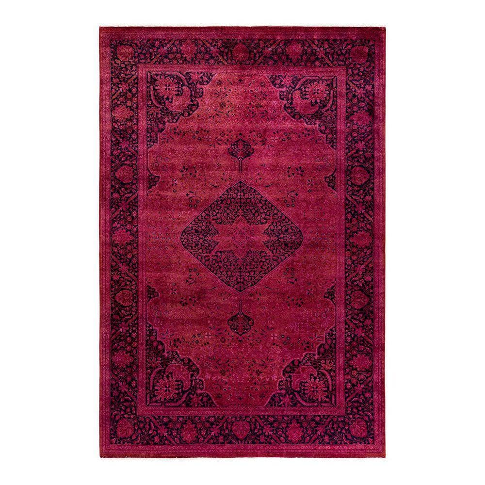 Chloe & Olivia Home Overdyed Pink 6 ft. x 9 ft. Solid Wool Indoor Area ...