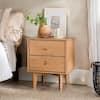 Walker Edison Furniture Company Sloane 2-Drawer Natural Pine Mid-Century Modern Solid Wood Nightstand HD9527