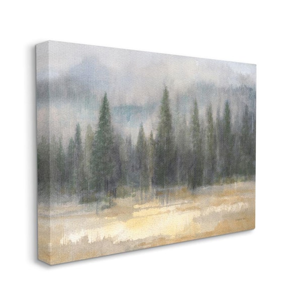 Stupell Industries Abstract Blurred Pine Tree Forest Landscape By Danhui Nai Unframed Print Nature Wall Art 16 in. x 20 in.