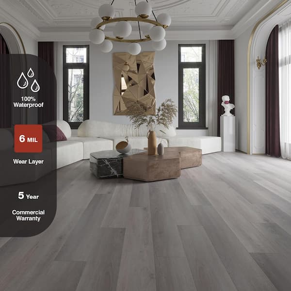 Bighorn Trail Oak 6 MIL x 7.2 in. W x 48 in. L Click Lock Waterproof Luxury Vinyl Plank Flooring (28.84 sqft/case)