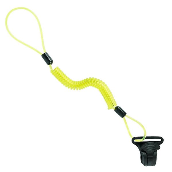 Lanyard Series 1 ft. Retractable Lifeline with Clamp End, No-Snag Design and 2 lb Capacity for Hard Hat Tether