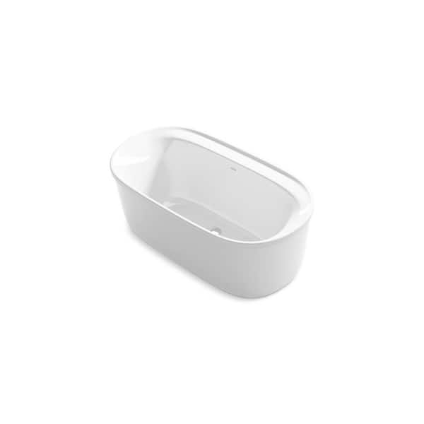 Sterling Spectacle 60.25 in. x 32.25 in. Oval Soaking Bathtub with Center Drain in White