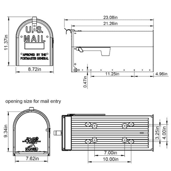 Architectural Mailboxes Admiral Textured Black, Large, Aluminum