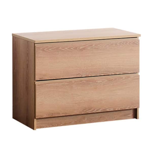 Benjara Brown 2-Drawers 31.5 in. Wide Chest of Drawers BM337089