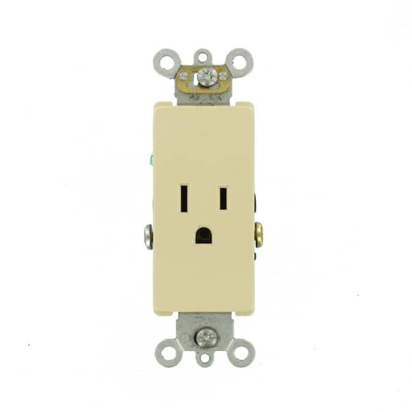 Decora Plus 15 Amp 125 V Single Outlet/Receptacle, Ivory (1-Pack) 16241-I