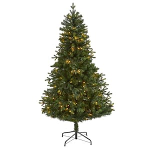 6 ft. Pre-Lit Vermont Fir Artificial Christmas Tree with 250 Clear LED Lights
