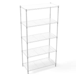 16 in. x 36 in. x 72 in. 5-Tier Chrome Plated Elegant Shelf Style Metal Shelf with 5-Adjustable Shelves