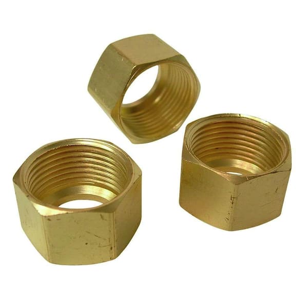 Everbilt 1/2 in. Brass Compression Nut Fittings (3-Pack)