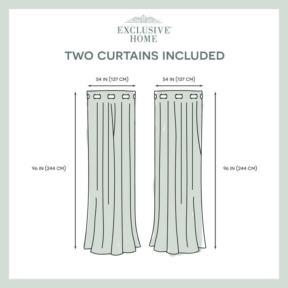 Ivory Light-Filtering Linen Grommet Curtain Panels, 54"x96"