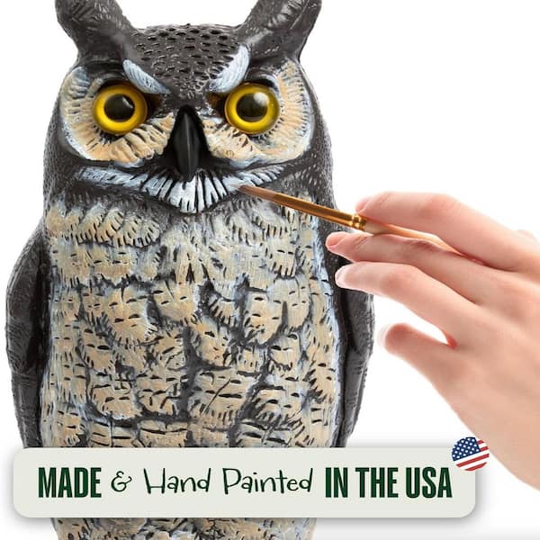 Cubilan Fake Owl Decoy for Scaring away Birds in Gardens, Roofs
