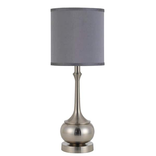 CAL Lighting 24.5 in. Brushed Steel Resin Table Lamp with Shade