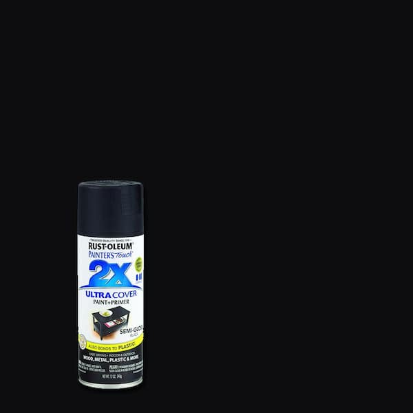 Rust-Oleum Painter's Touch 2X 12 oz. Semi-Gloss Black General Purpose Spray Paint
