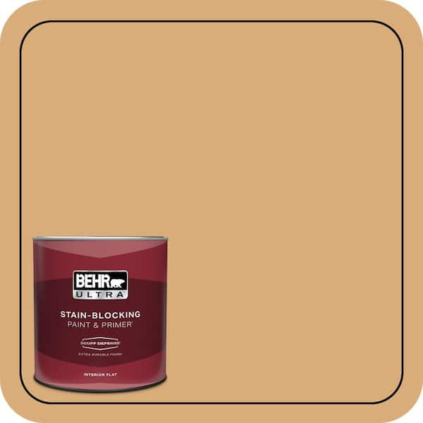 BEHR ULTRA 1 qt. #PPU6-05 Cork Extra Durable Flat Interior Paint & Primer