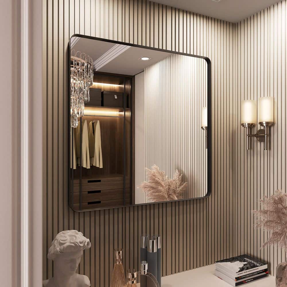 R*Y様 SOMABITO 1UNIT SOMATRIVAL BLACK Rizitoc 30 in. W x 30 in. H Rounded Rectangle Framed Wall Bathroom
