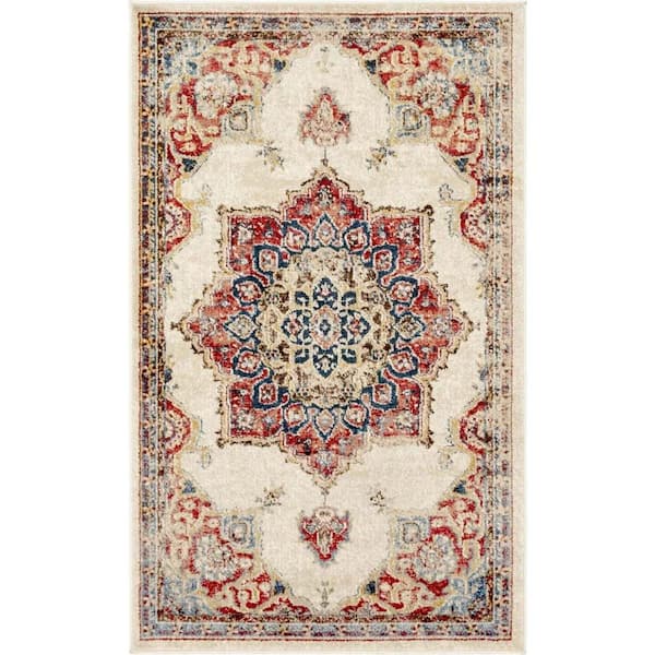 Unique Loom Utopia Helios Cream 3' 3 x 5' 3 Area Rug