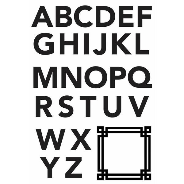 RoomMates Black Geometric SansSerif Monogram Peel And Stick Giant Wall Decals RMK4763GM The