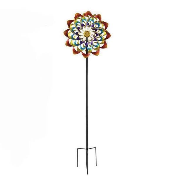 TIRAMISUBEST Metal Colorful Flower Windmill Wind Spinner