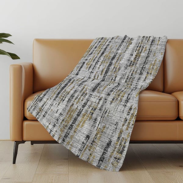 Premium Machine Washable ASB39 Silver 50 in. x 70 in. Sherpa Throw Blanket