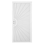 36 in. x 80 in. Solana White Surface Mount Outswing Steel Security Door with Perforated Metal Screen