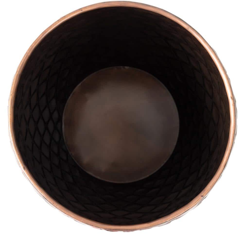 Braga Copper Finish Steel Stool Table Planter
