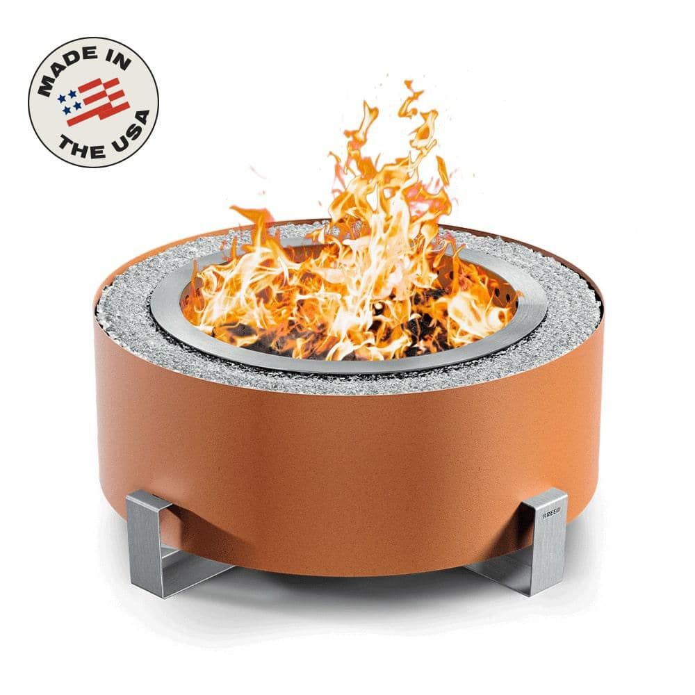 Luxeve Smokeless Stainless Steel Outdoor Fire Pit-Earth Rust Powder-Coated Finish - Includes Crystal Clear Glass Rocks price history on PriceWatchPro